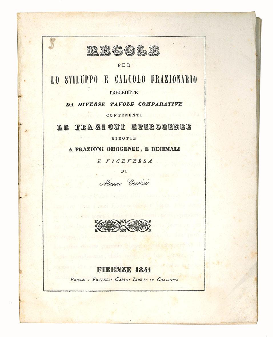Regole per lo sviluppo e calcolo frazionario precedute da diverse …