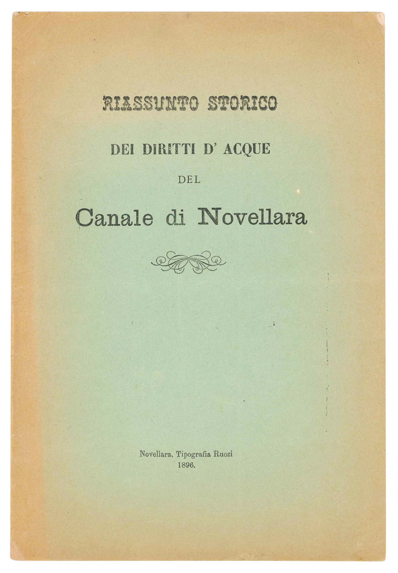 Riassunto storico dei diritti d'acque del Canale di Novellara