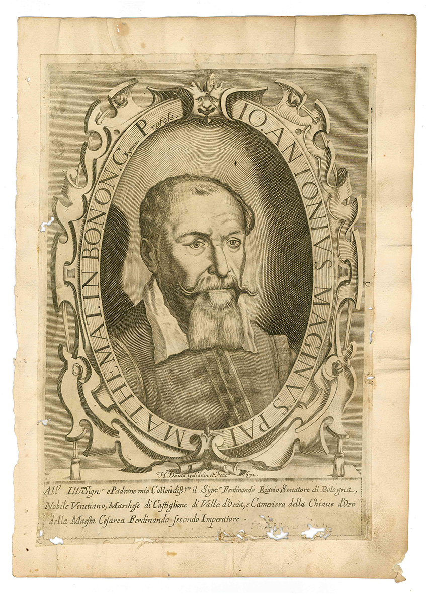 Ritratto calcografico di Giovanni Antonio Magini (Padova 1555-Bologna 1617).