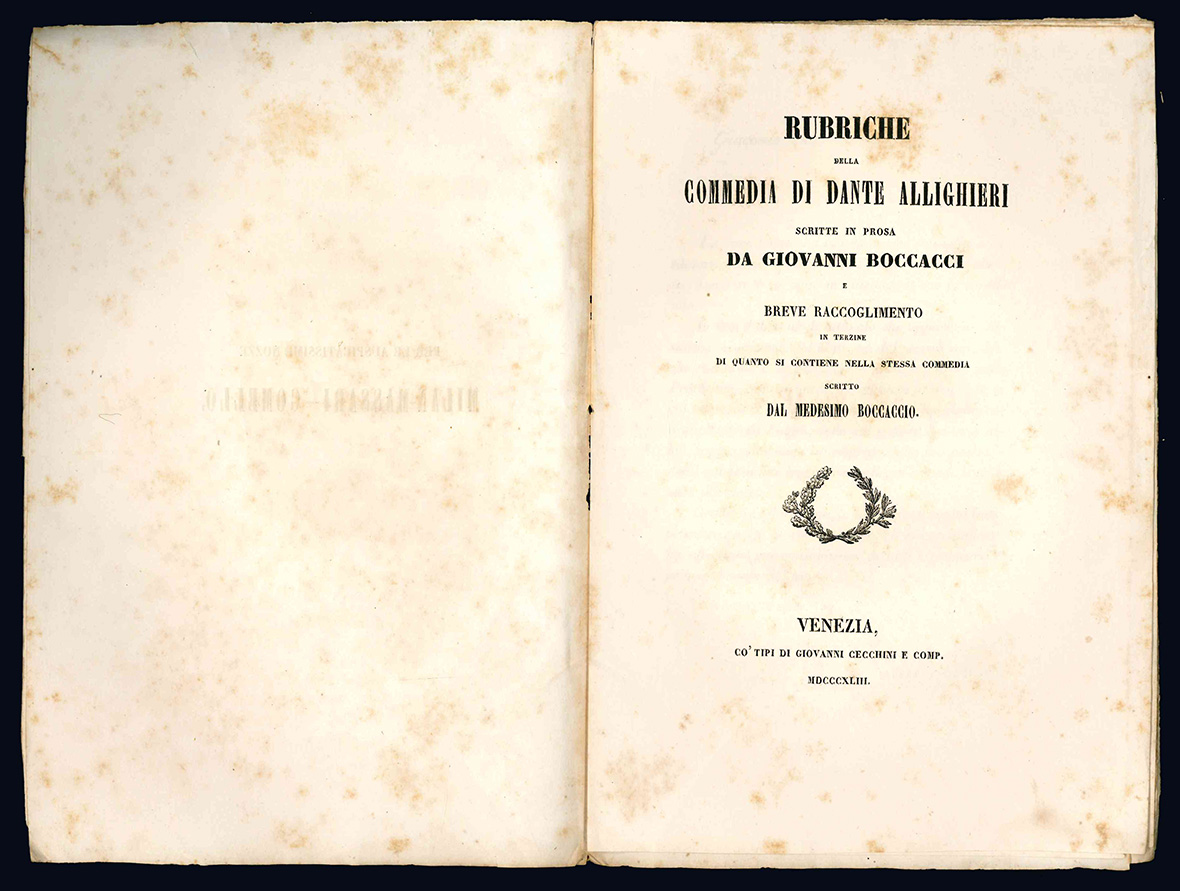 Rubriche della Commedia di Dante Alighieri scritte in prosa da …