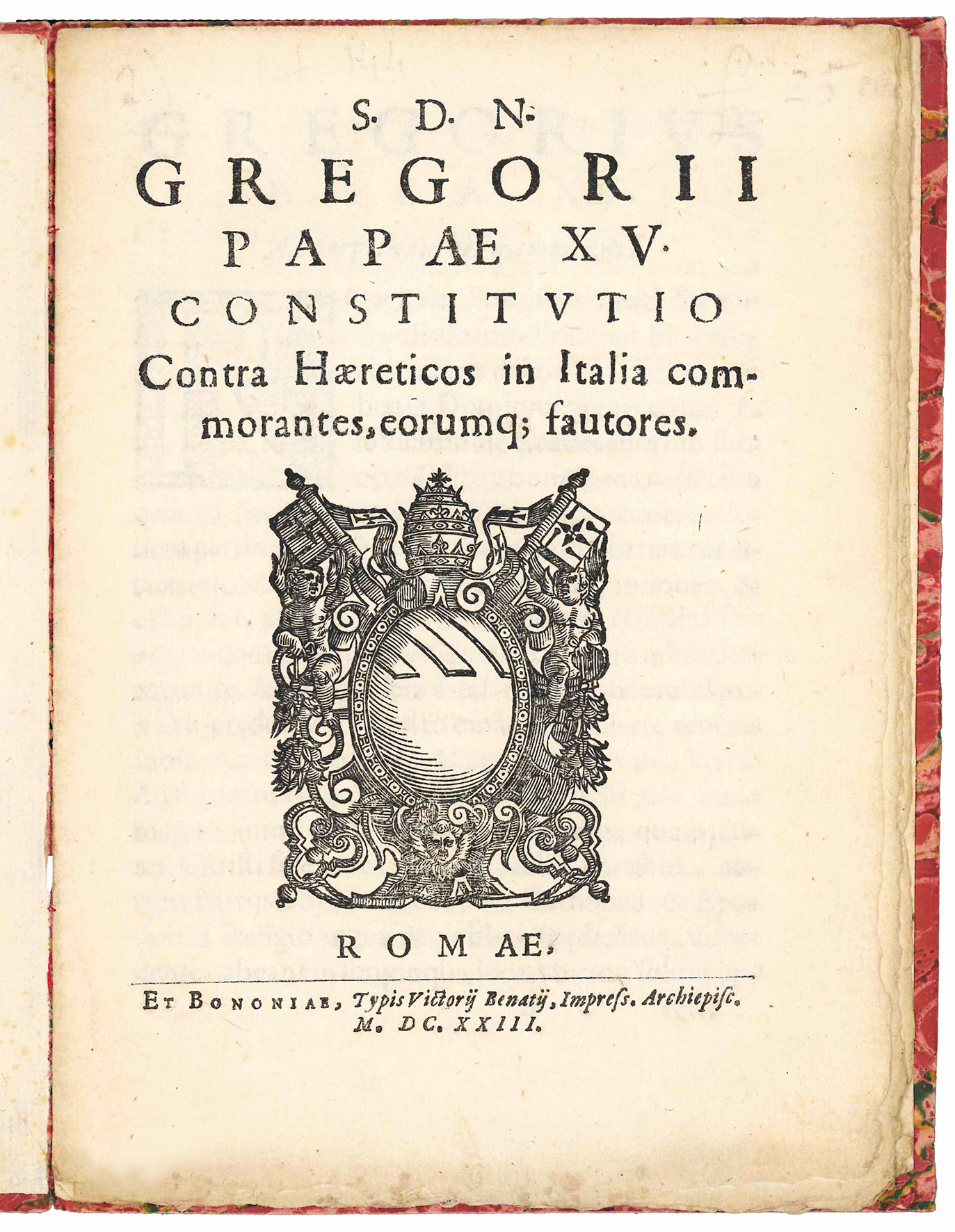 S.D.N. Gregorii Papae XV. Constitutio contra haereticos in Italia commorantes, …