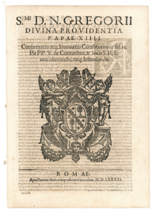 S.mi d.n. Gregorii divina providentia papae XIIII Confirmatio atque innovatio …