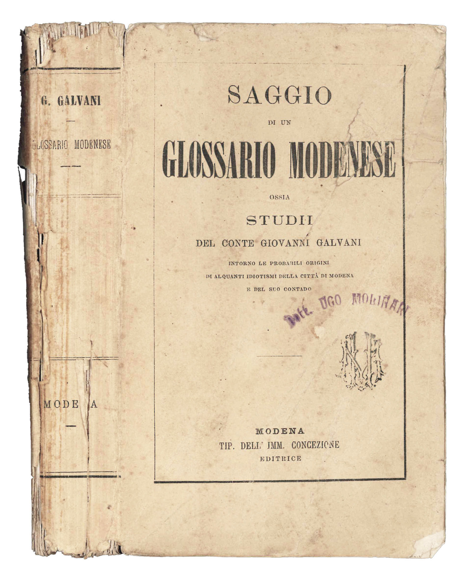 Saggio di un glossario modenese, ossia Studii del conte Giovanni …