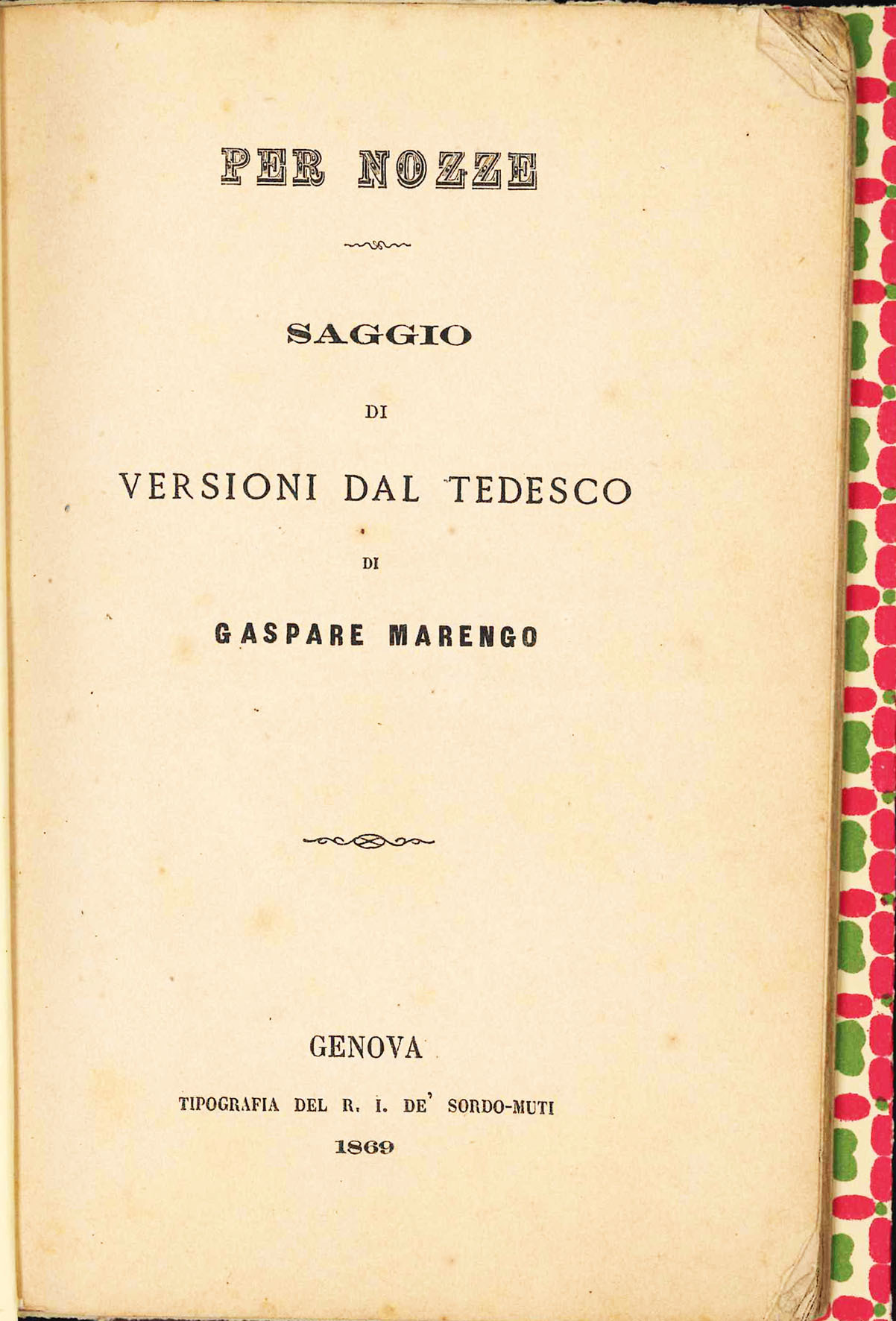 Saggio di versioni dal tedesco.