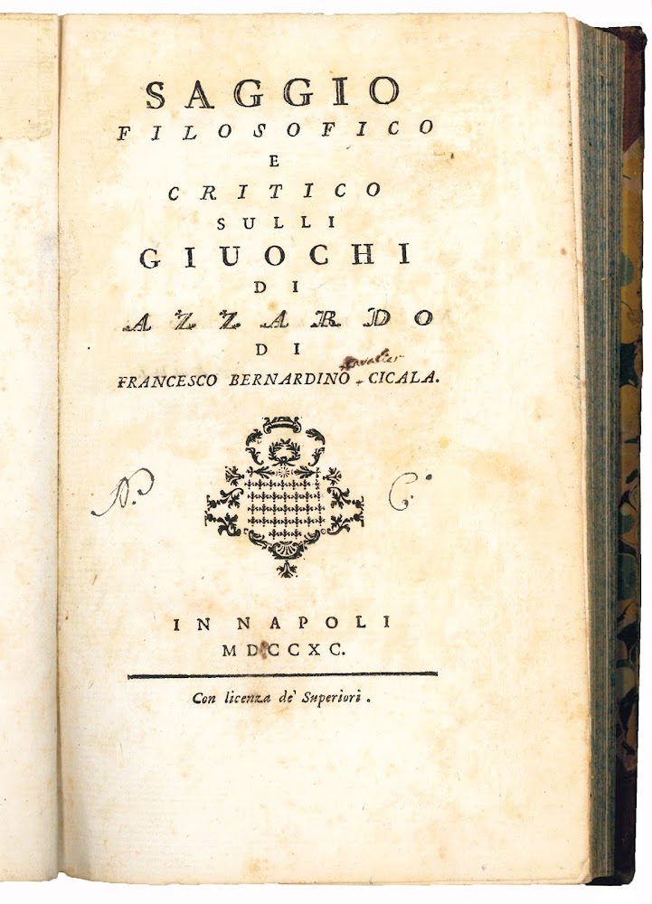 Saggio filosofico e critico sulli giuochi di azzardo