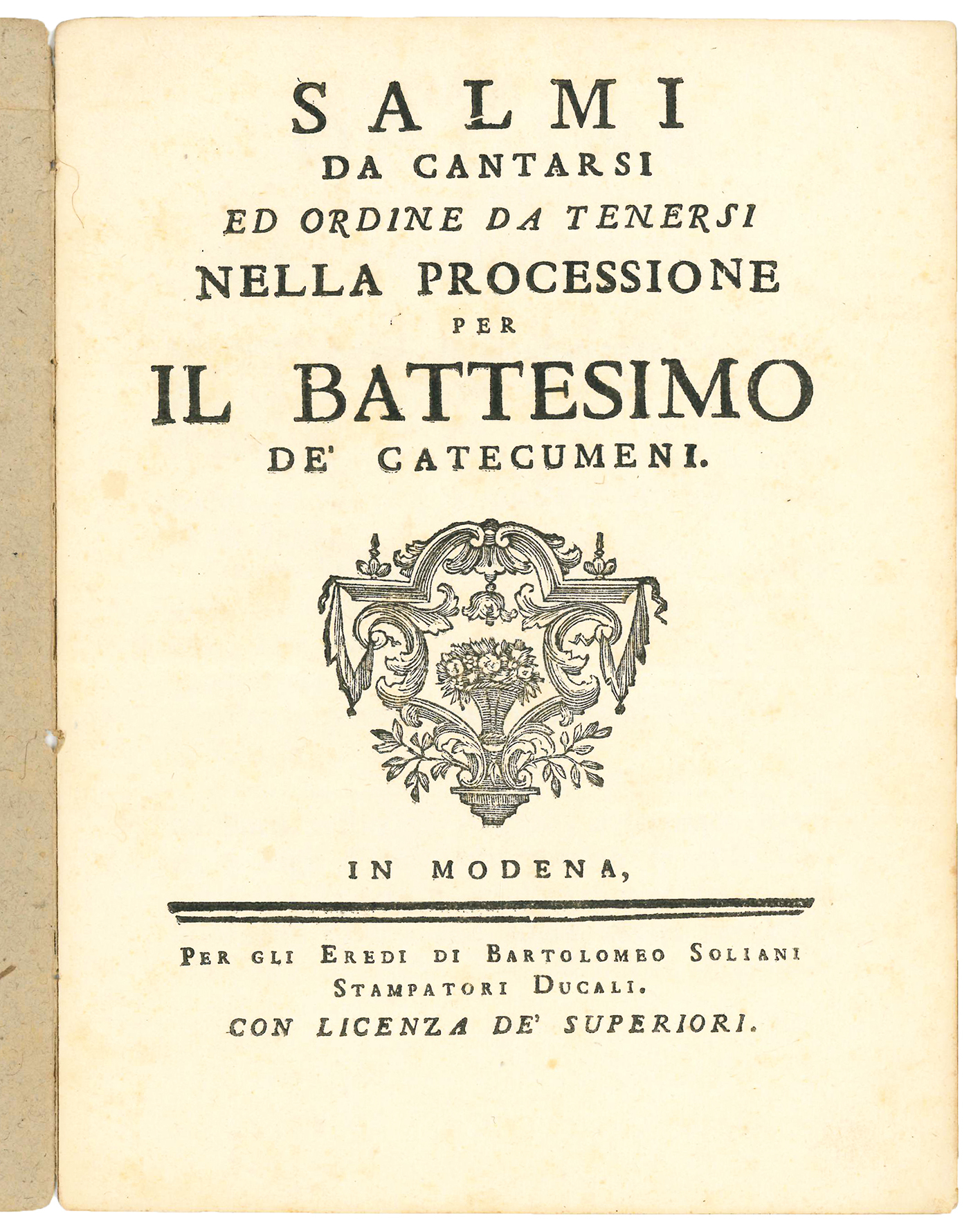 Salmi da cantarsi ed ordine da tenersi nella processione per …