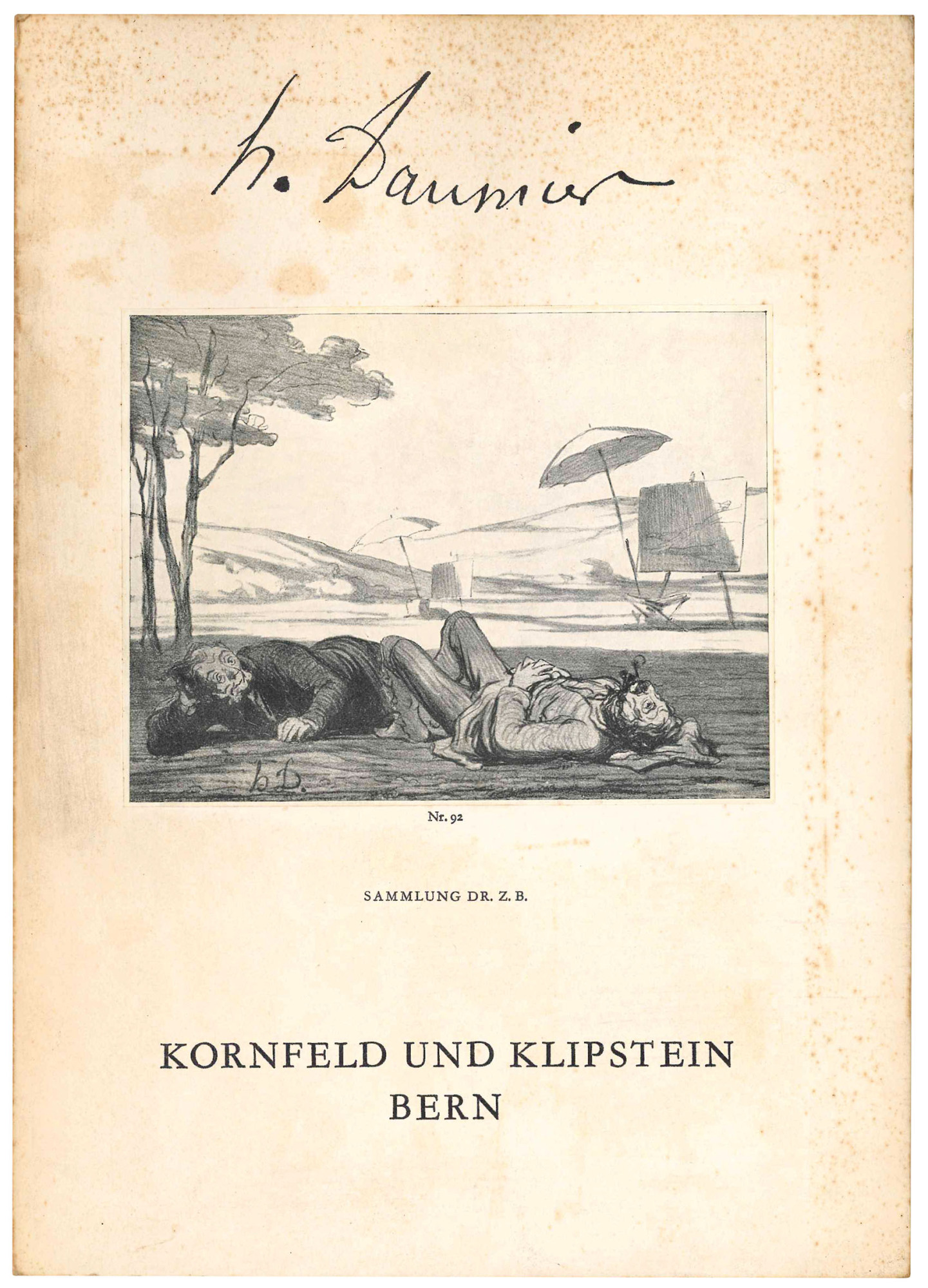 Sammlung Honoré Daumier. Lithographien - Originalstein - Plastiken. Auktion 130. …