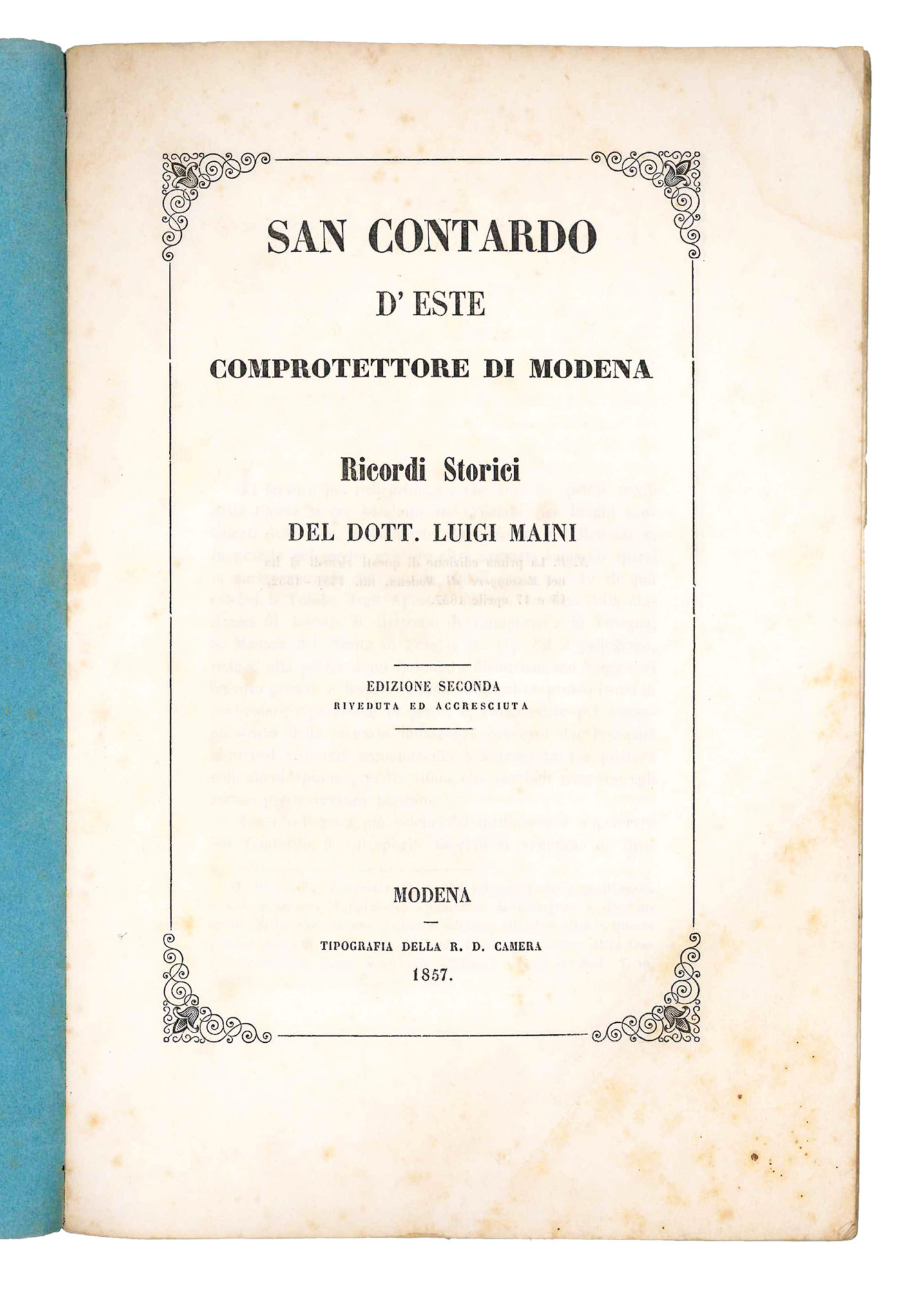 San Contardo d'Este comprotettore di Modena.