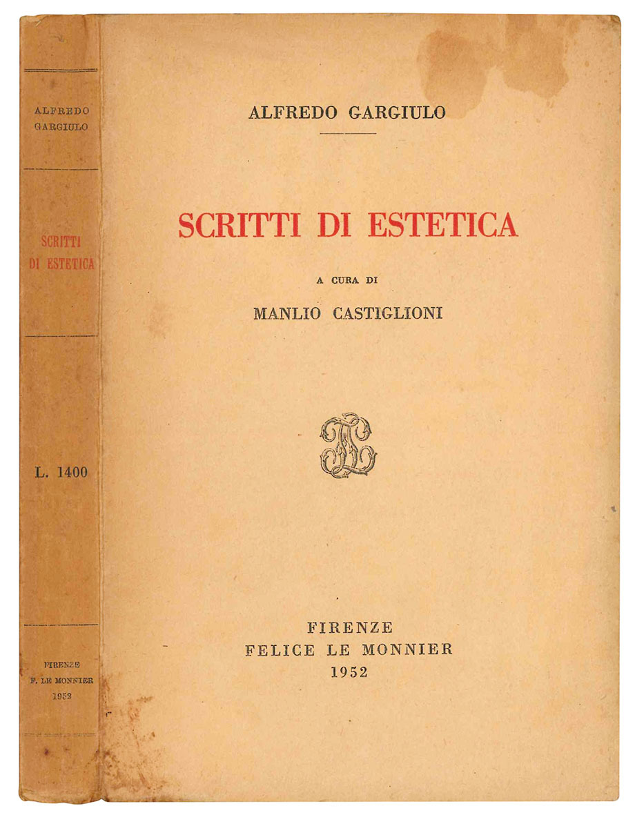Scritti di estetica a cura di Manlio Castiglioni.