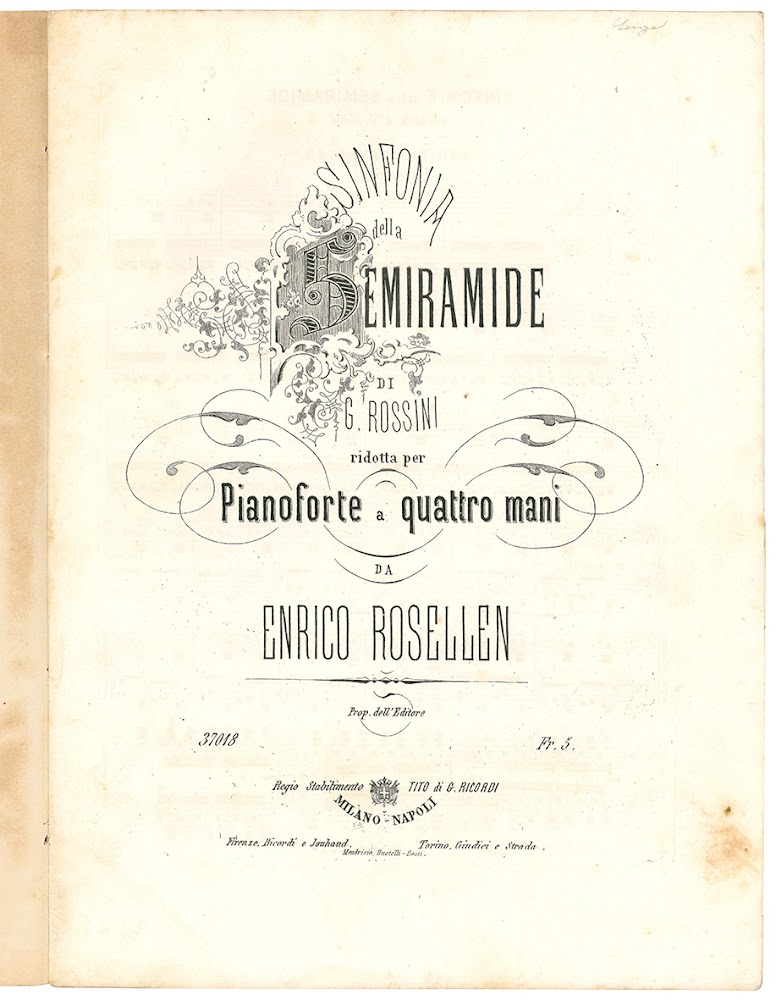 Sinfonia della Semiramide di G. Rossini ridotta per Pianoforte a …