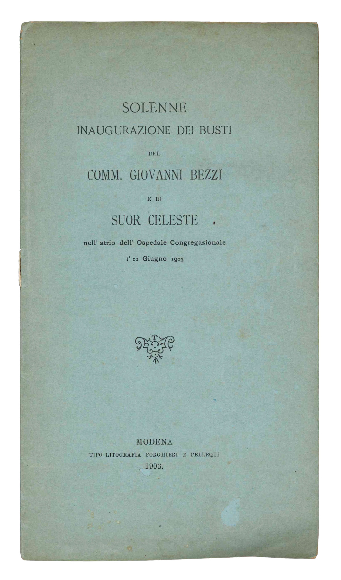 Solenne inaugurazione dei busti del comm. Giovanni Bezzi e di …
