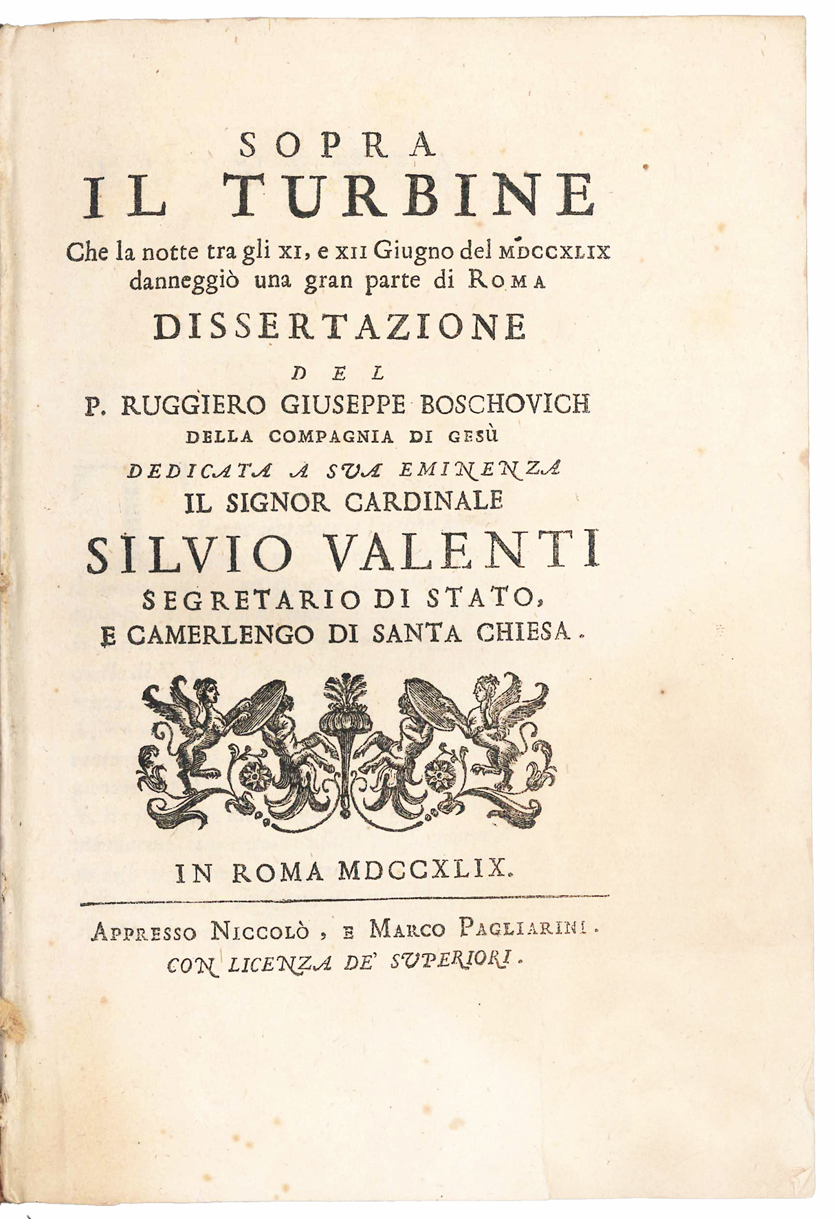 Sopra il turbine che la notte tra gli XI, e …