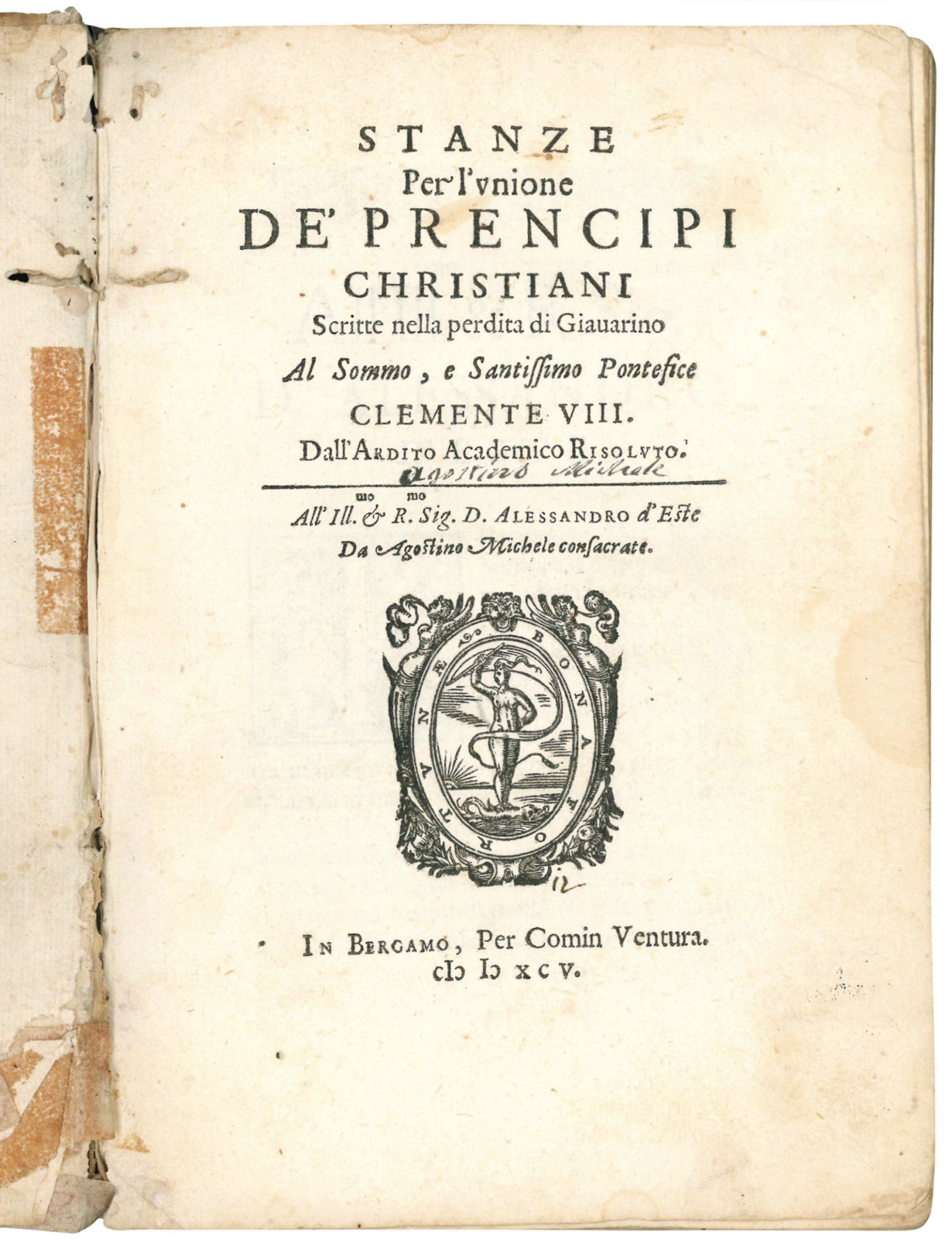 Stanze per l'unione de' Prencipi Christiani scritte nella perdita di …
