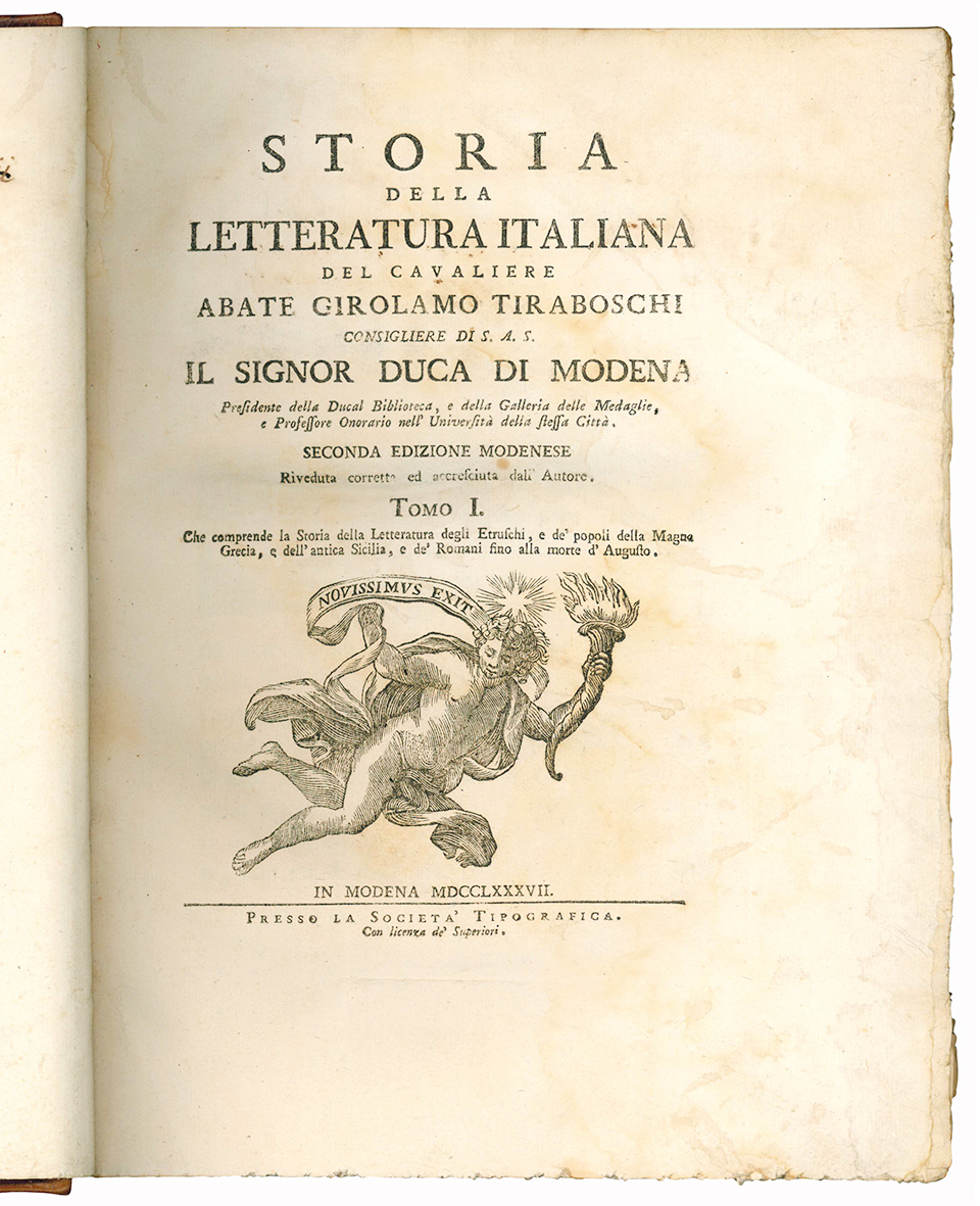 Storia della letteratura italiana [...] Seconda edizione modenese riveduta corretta …