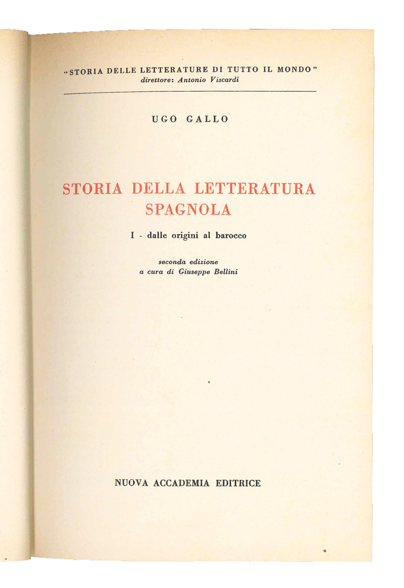 Storia della letteratura spagnola. Vol. I: dalle origini al barocco.