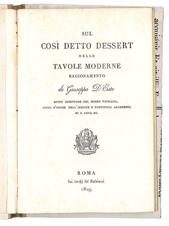 Sul così detto dessert delle tavole moderne ragionamento