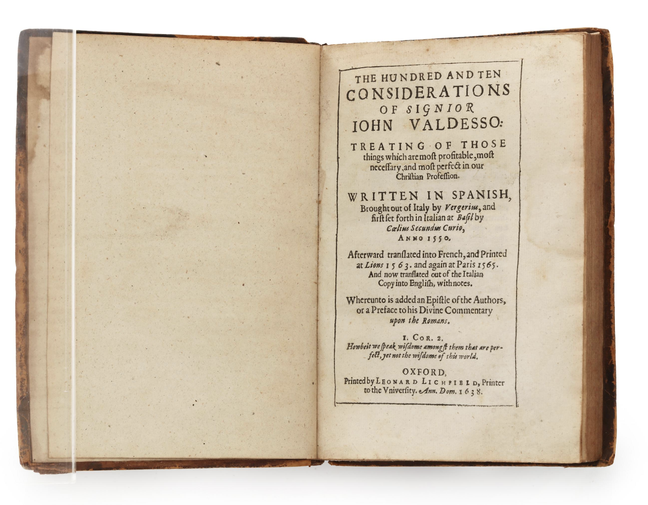 The hundred and ten considerations of Signior John Valdesso: treating …