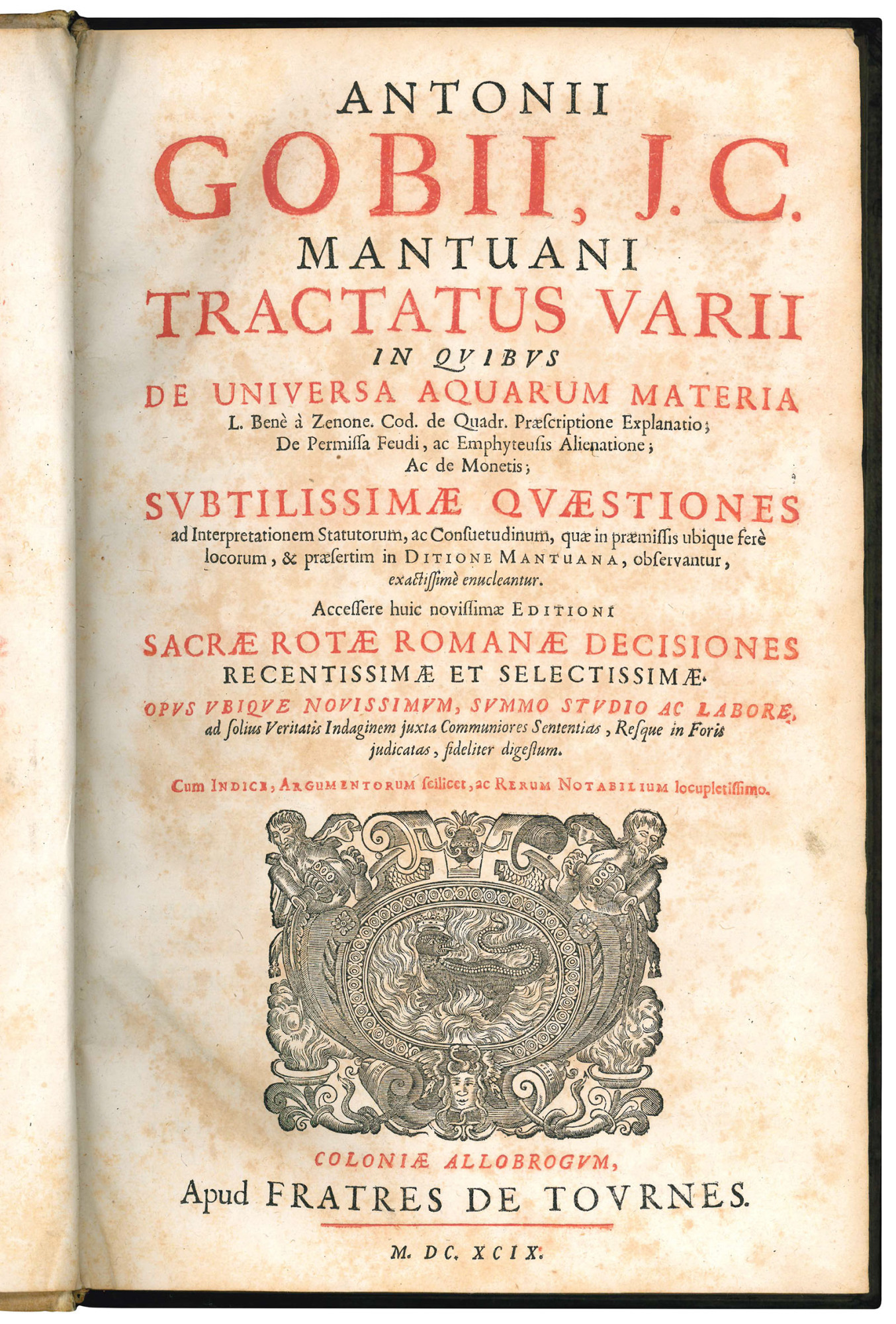 Tractatus varii in quibus de universa aquarum materia L. Bene …