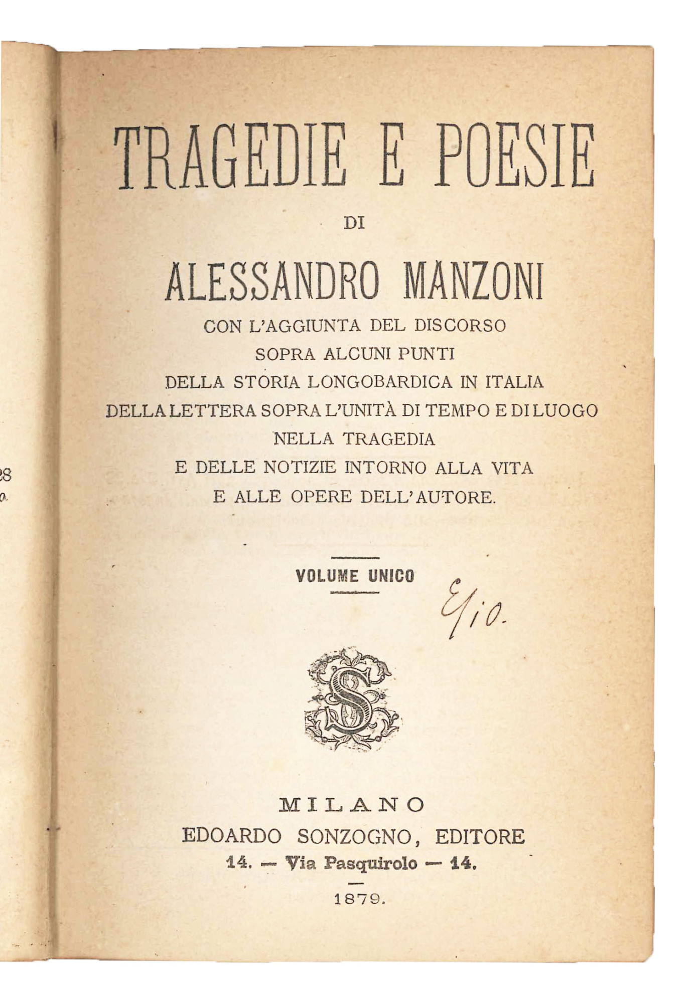 Tragedie e poesie.