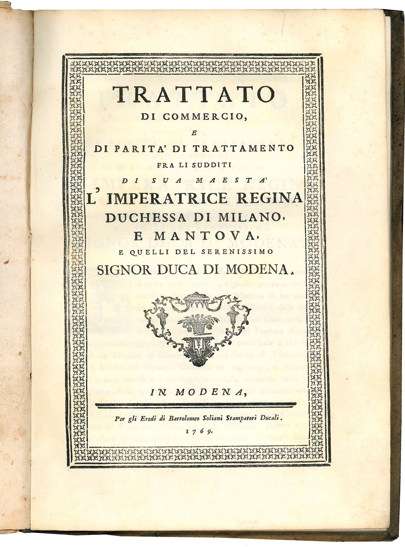 Trattato di commercio e di parità di trattamento fra li …