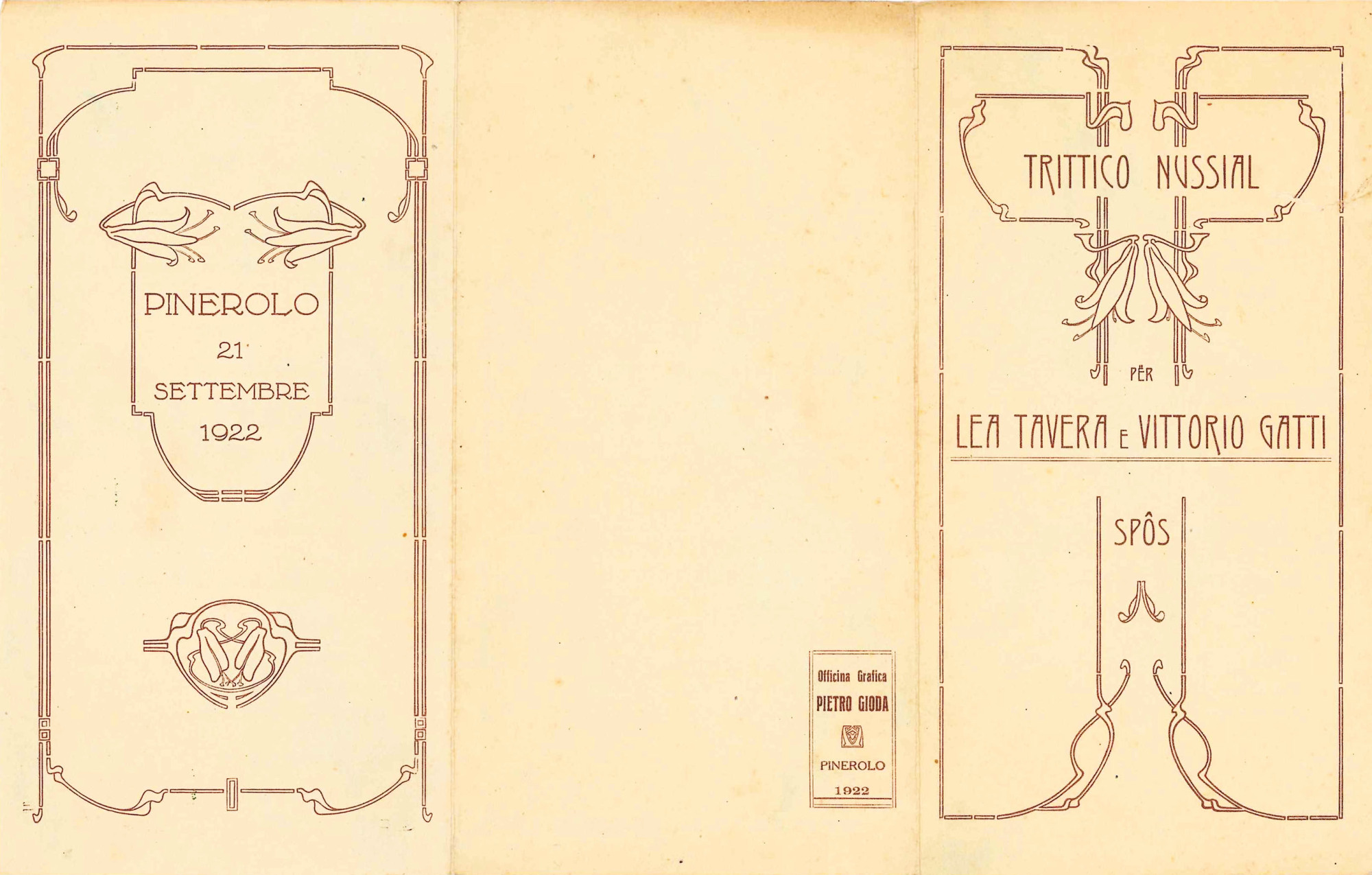 Trittico nussial per Lea Tavera e Vittorio Gatti Spôs.