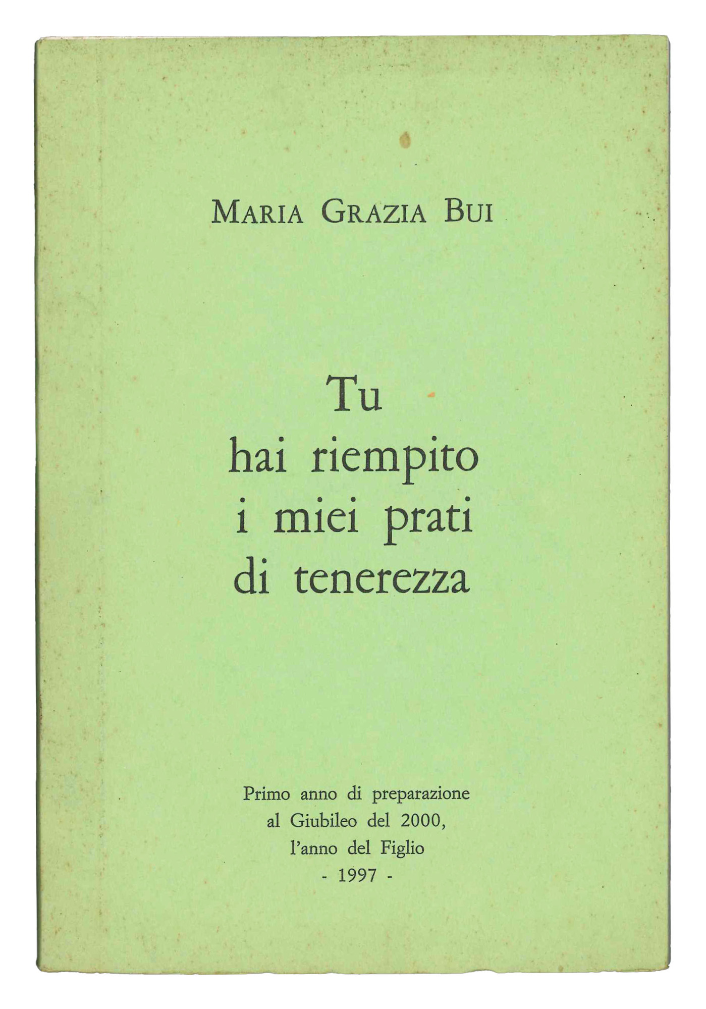 Tu hai riempito i miei prati di tenerezza. Primo anno …