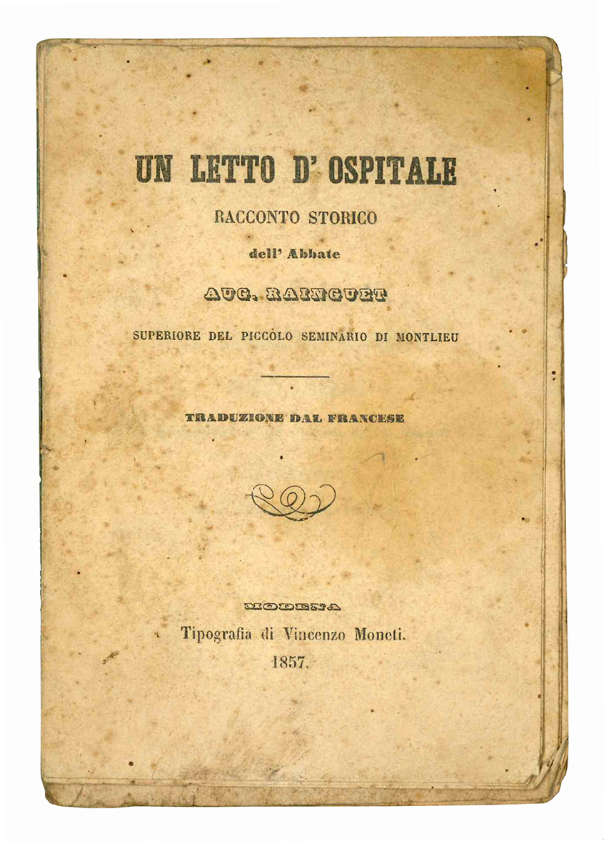 Un letto d'ospitale. Racconto storico dell'Abbate Aug. Rainguet superiore del …