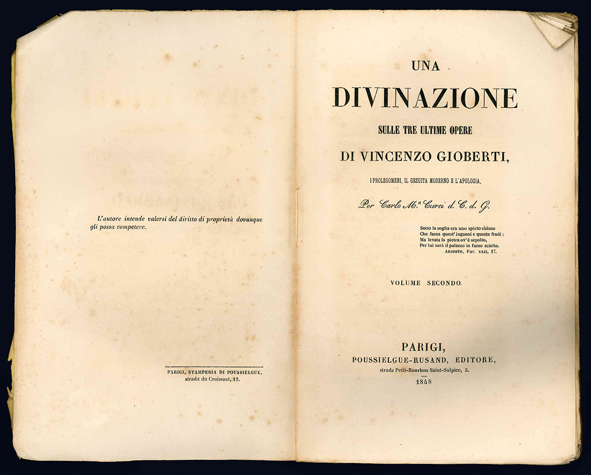 Una divinazione sulle tre ultime opere di Vincenzo Gioberti, I …