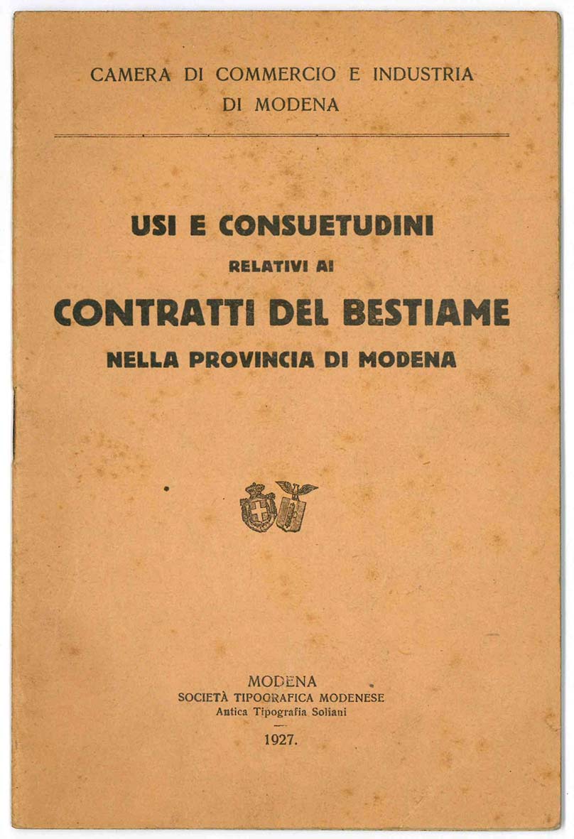 Usi e consuetudini relativi ai contratti del bestiame nella provincia …