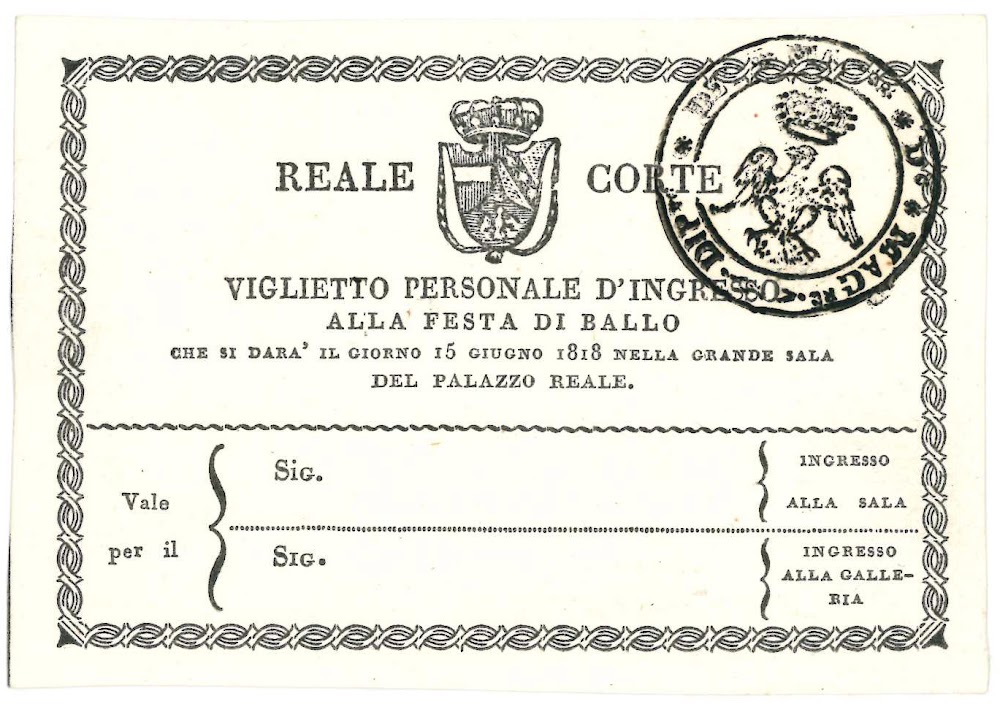 Viglietto personale d'ingresso alla festa di ballo che si darà …
