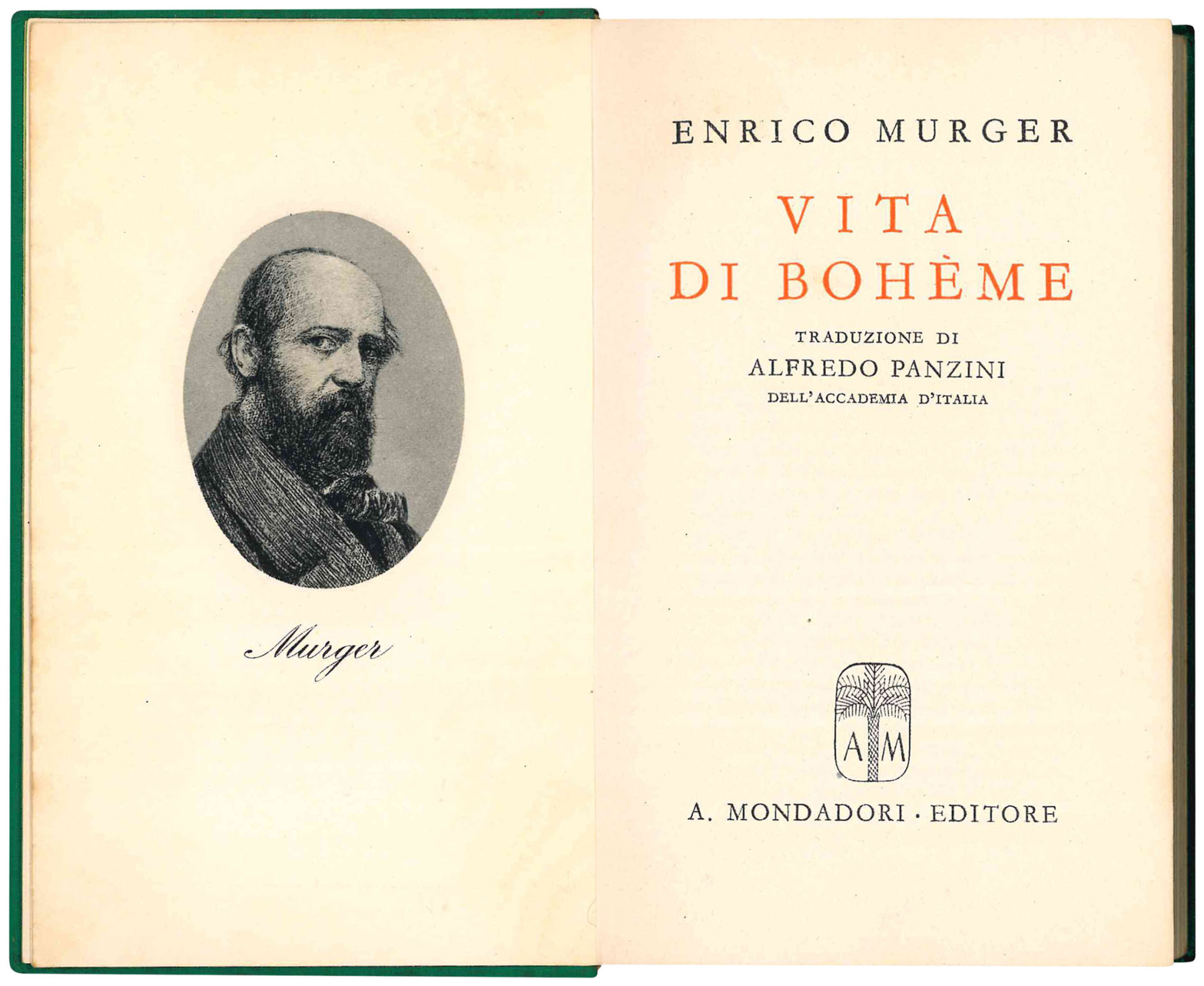 Vita di Bohème. Traduzione di Alfredo Panzini dell'Accademia d'Italia.