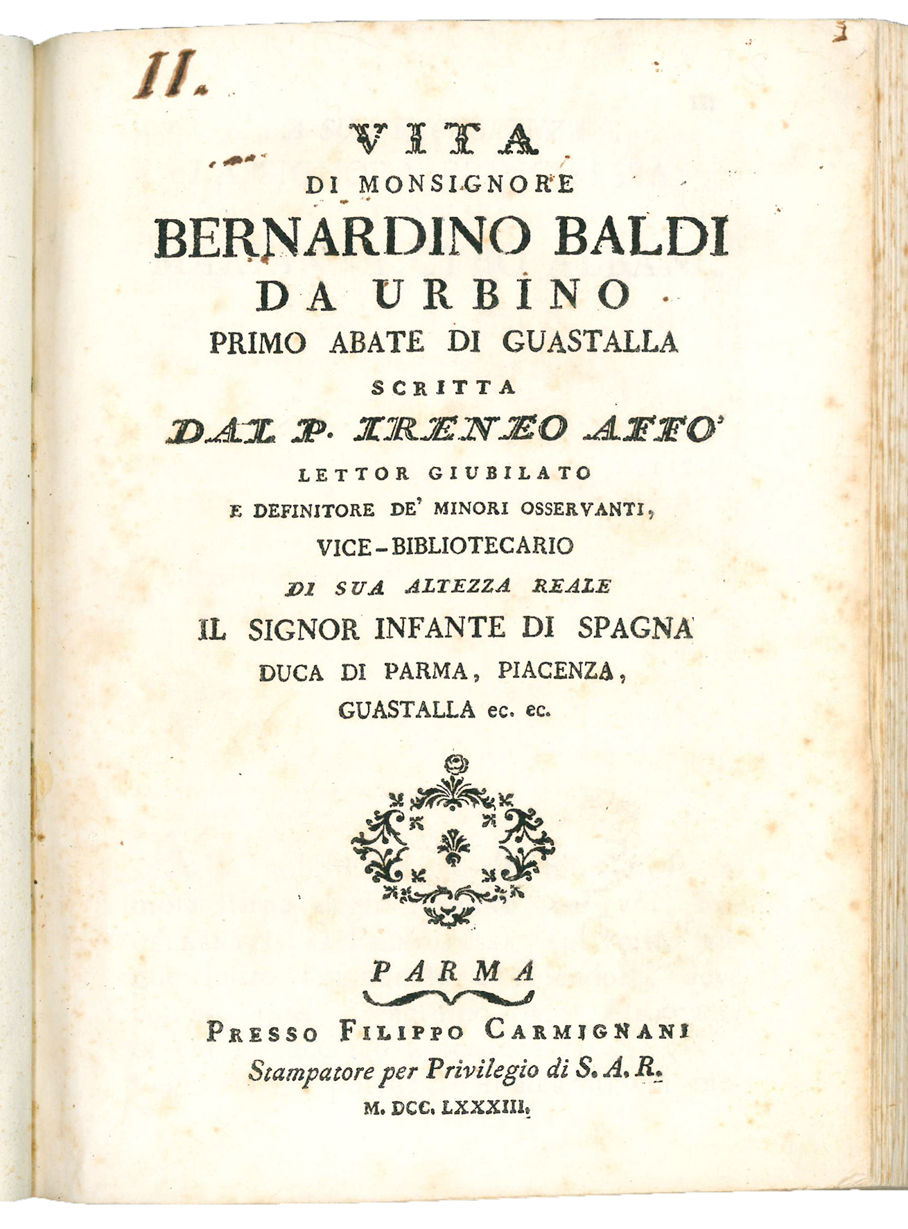 Vita di Monsignore Bernardino Baldi da Urbino primo Abate di …