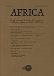 Africa. Rivista trimestrale di studi e documentazione dell'istituto italiano per …