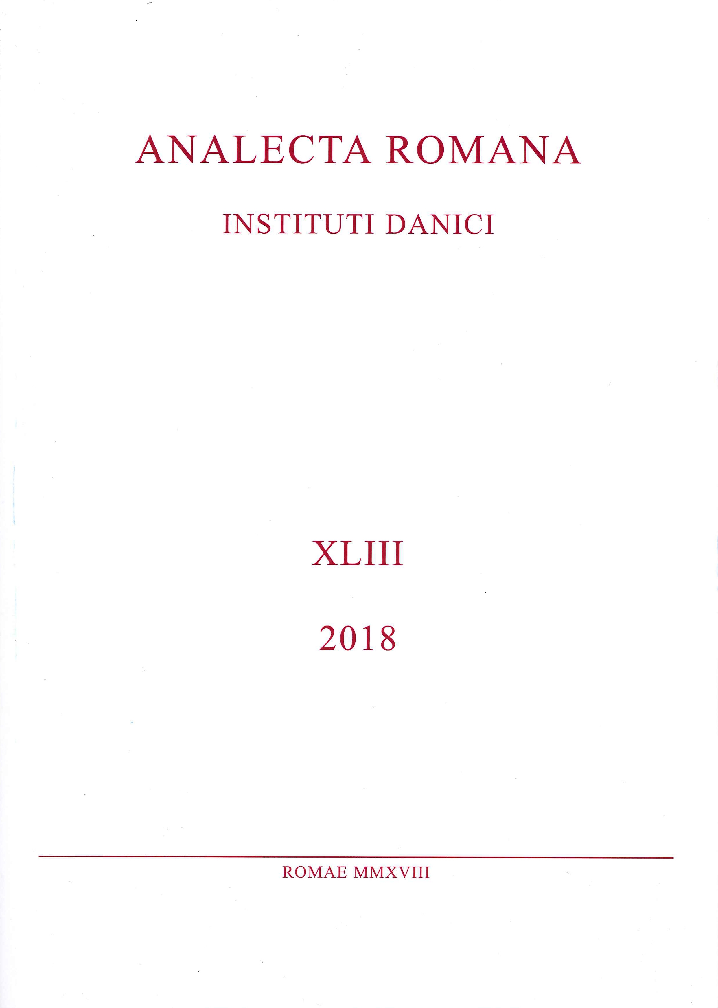 Analecta Romana. Instituti Danici. XLIII. 2018
