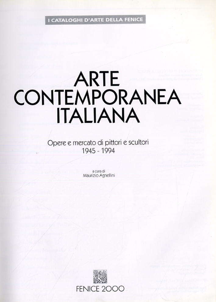 Arte Contemporanea Italiana. Opere e mercato di pittori e scultori …