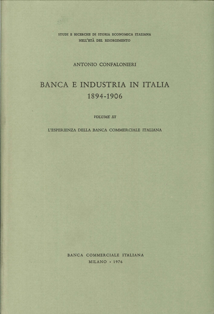 Banca e industria in Italia 1894-1906. Volume III: L'esperienza della …