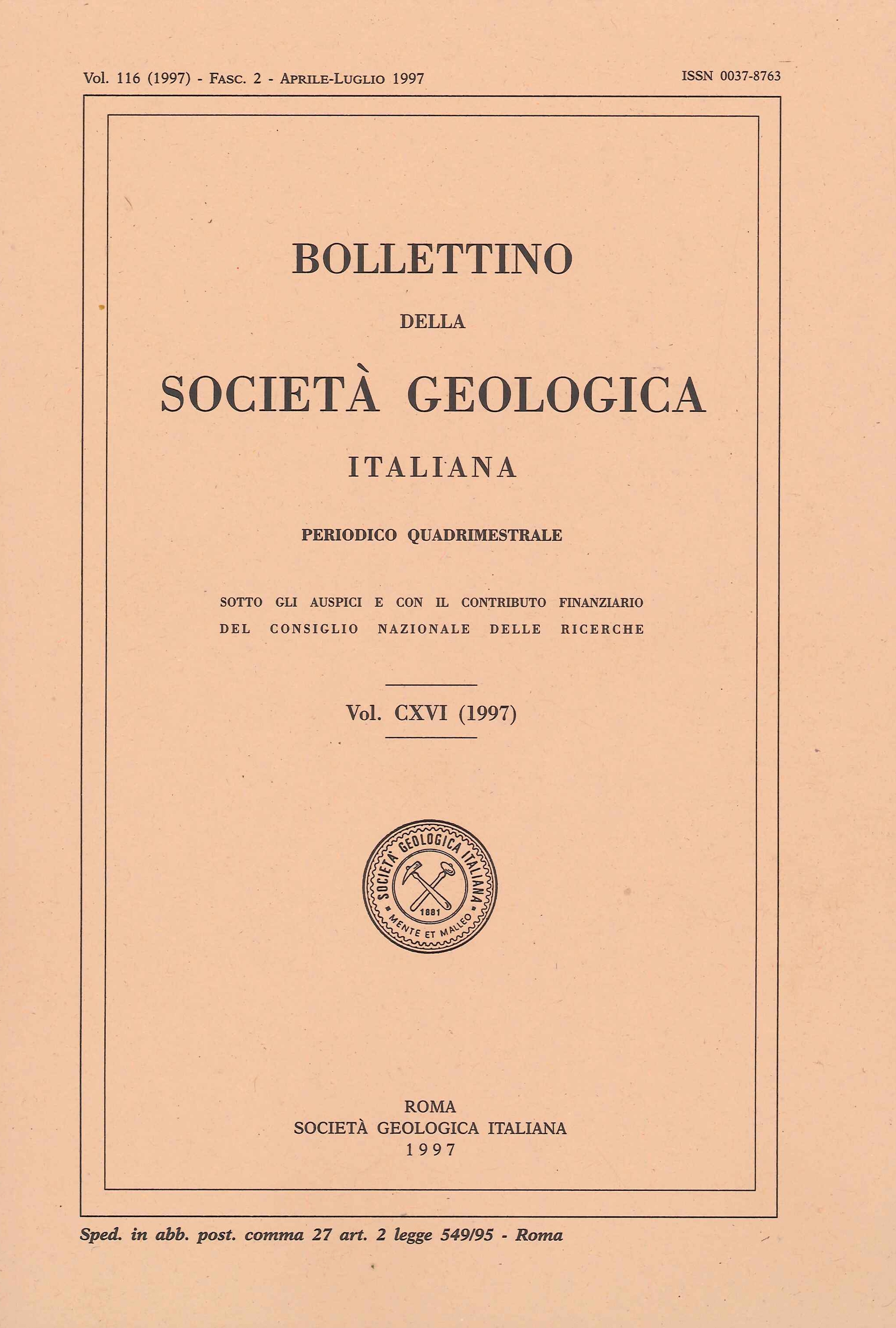 Bollettino della Società Geografica Italiana. Vol. 116. Aprile-Luglio. 1997. Fascicolo …