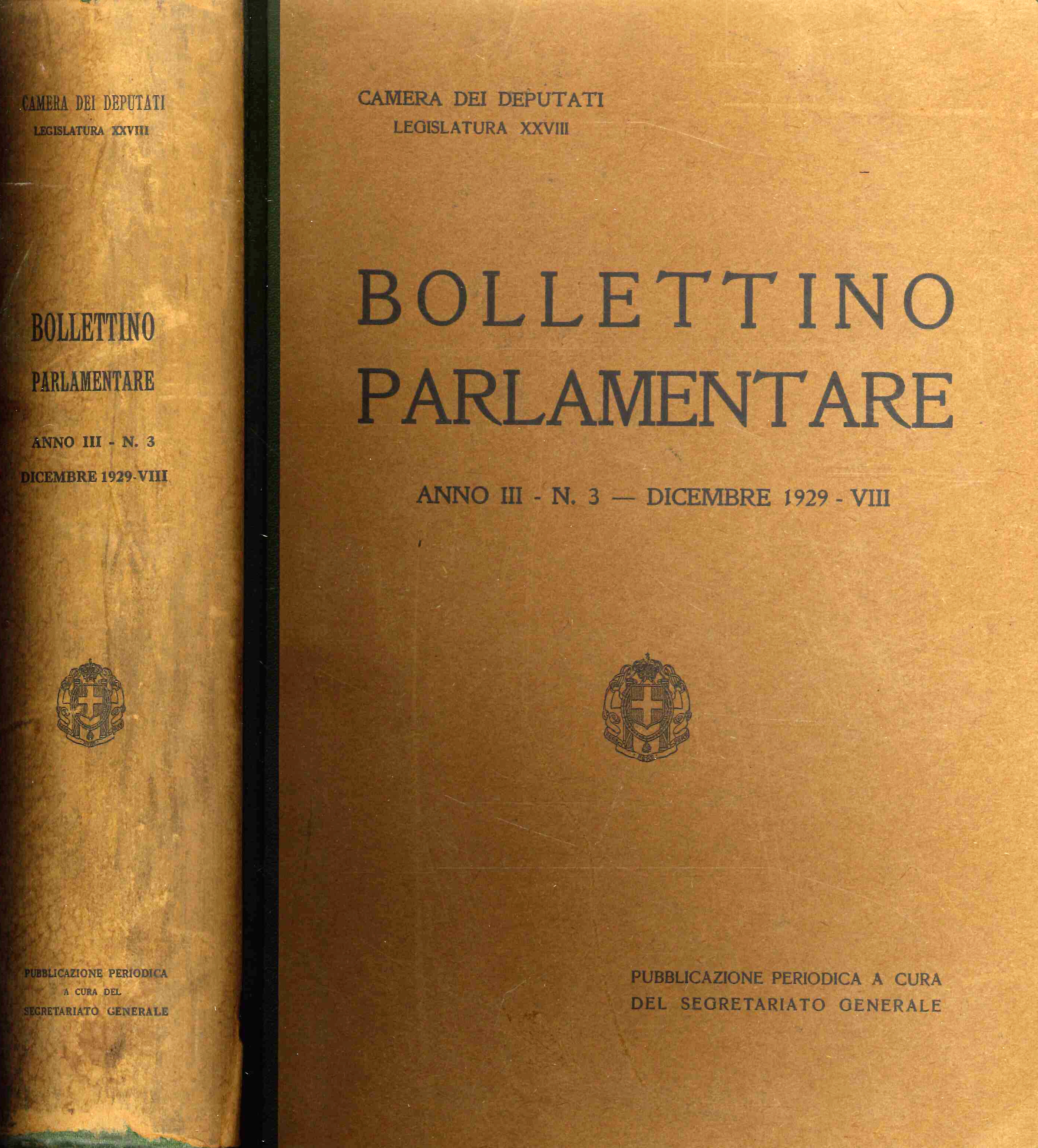 Bollettino Parlamentare. Anno III - N. 3 - Dicembre 1929, …