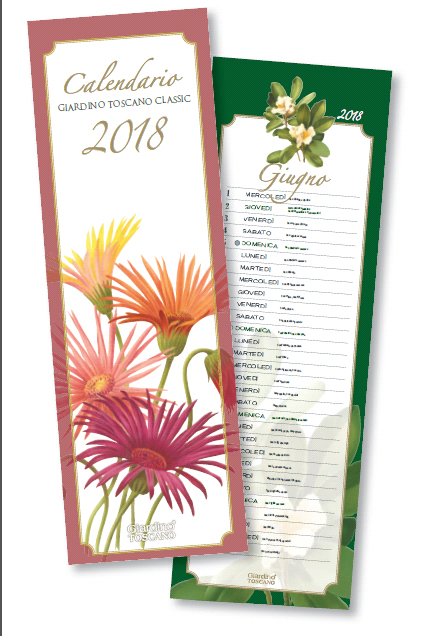 Calendario 2018 Giardino Toscano