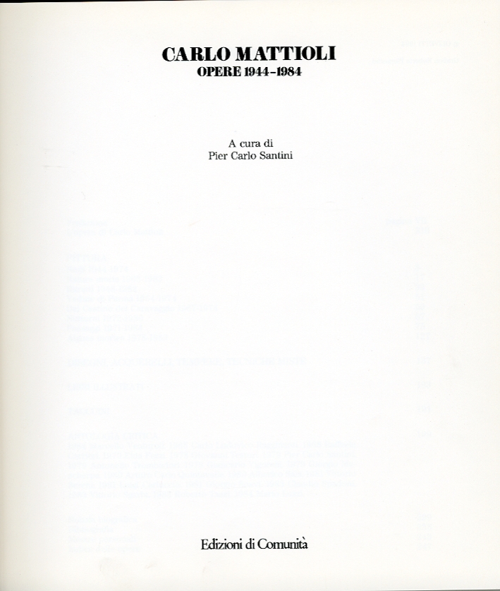 Carlo Mattioli. Opere 1944-1984