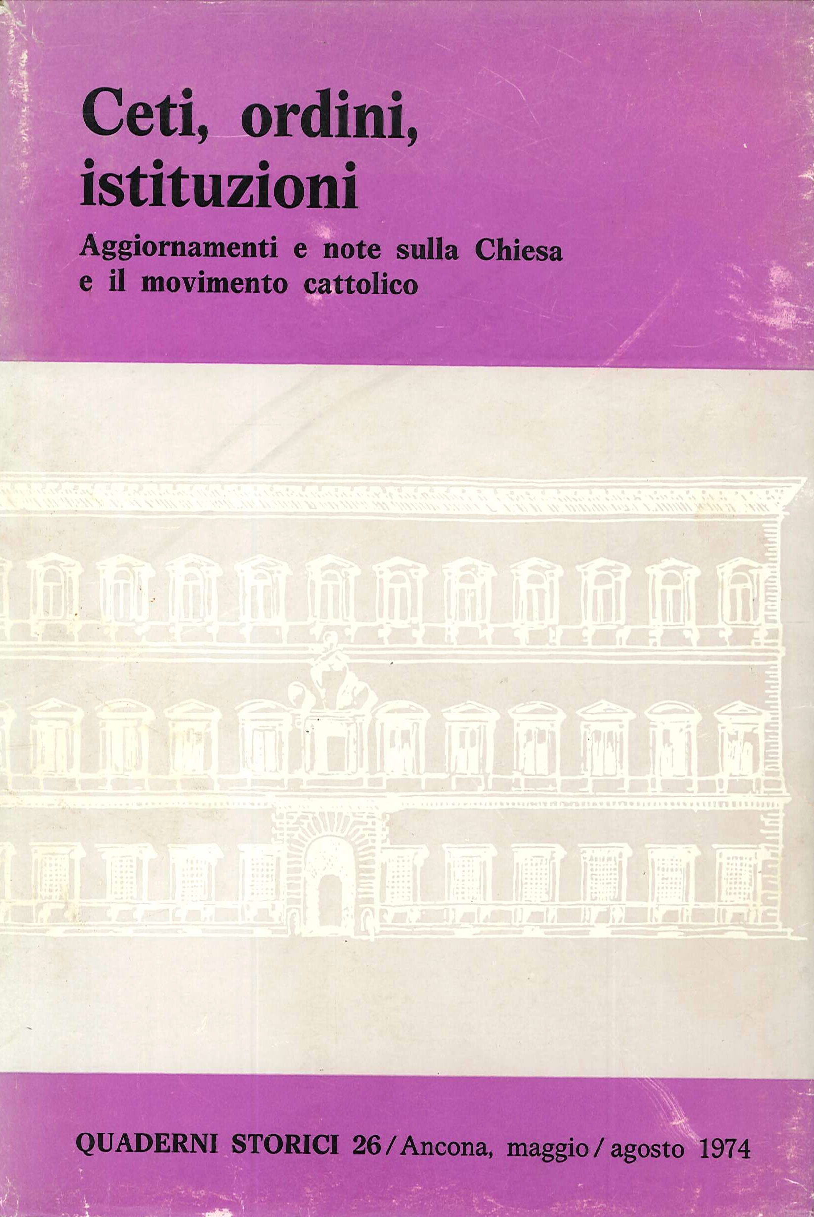 Ceti, ordini, istituzione : aggiornamenti e note sulla Chiesa e …