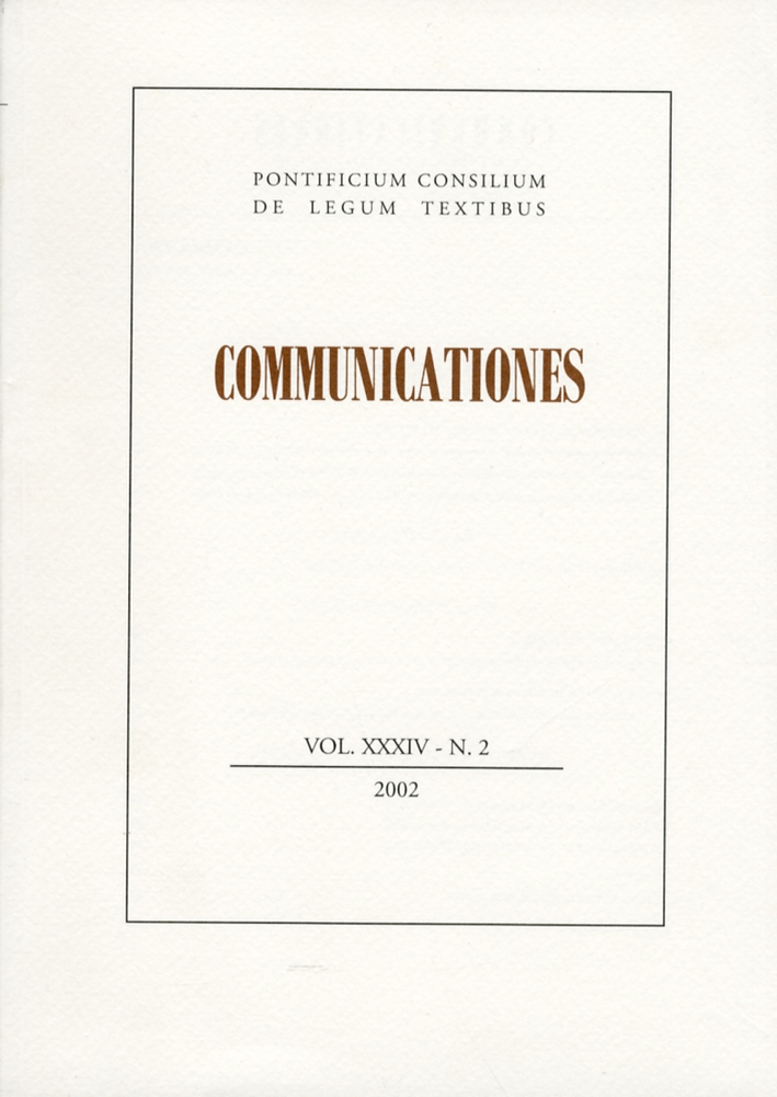 Communicationes XXXIV. 0001-0002. 2002