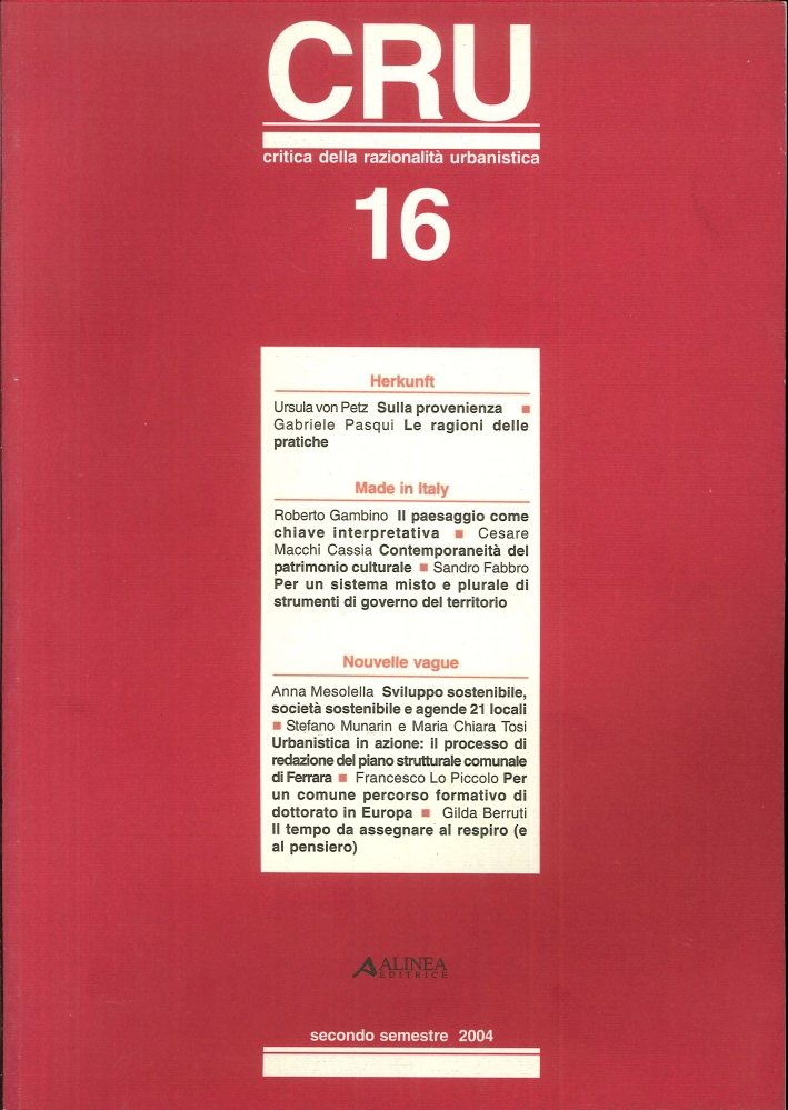 CRU - Critica della Razionalità Urbanistica. 16