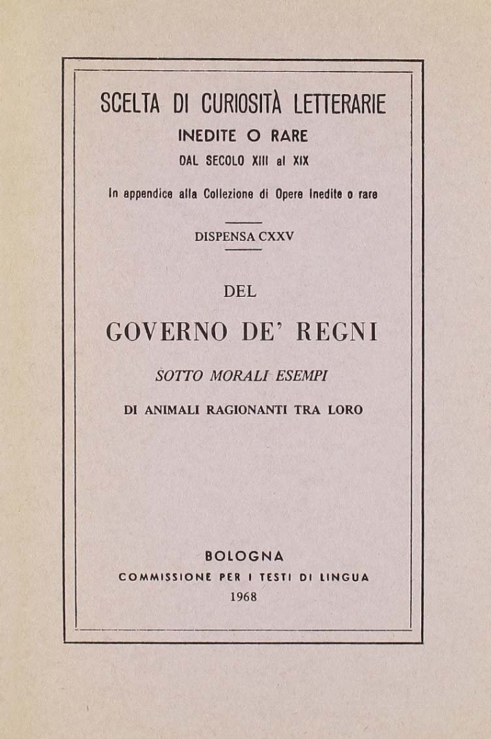 Del governo de' regni (rist. anast.)