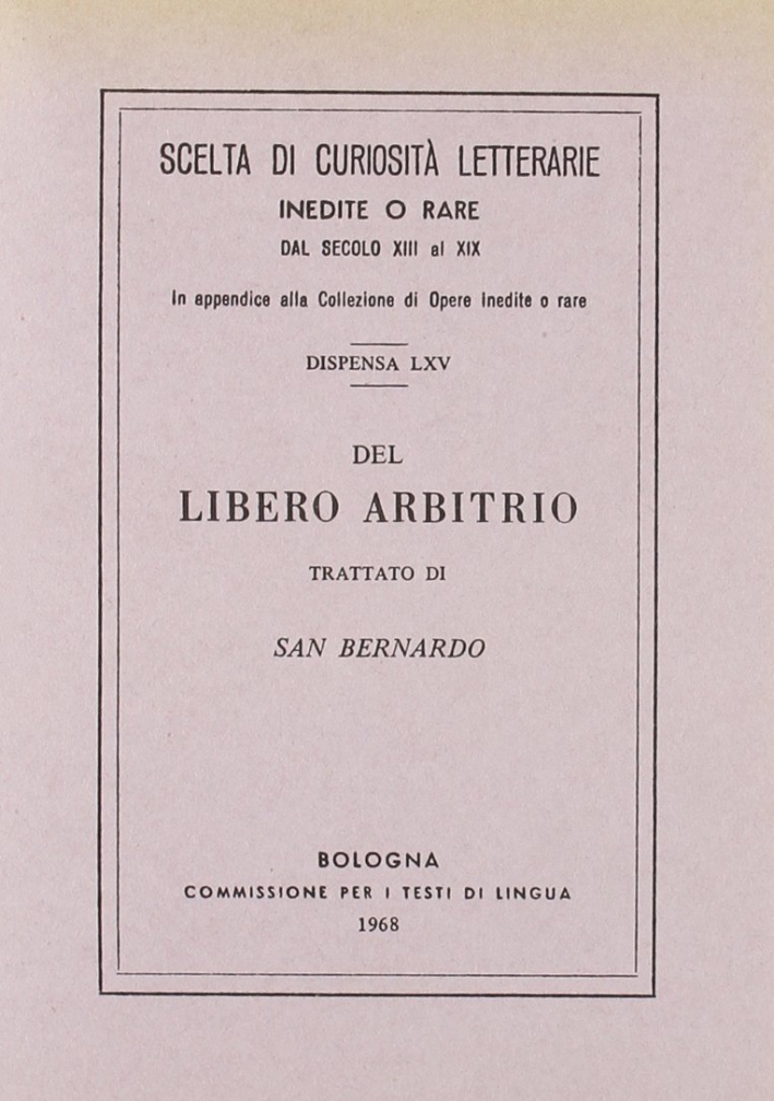 Del libero arbitrio (rist. anast.)