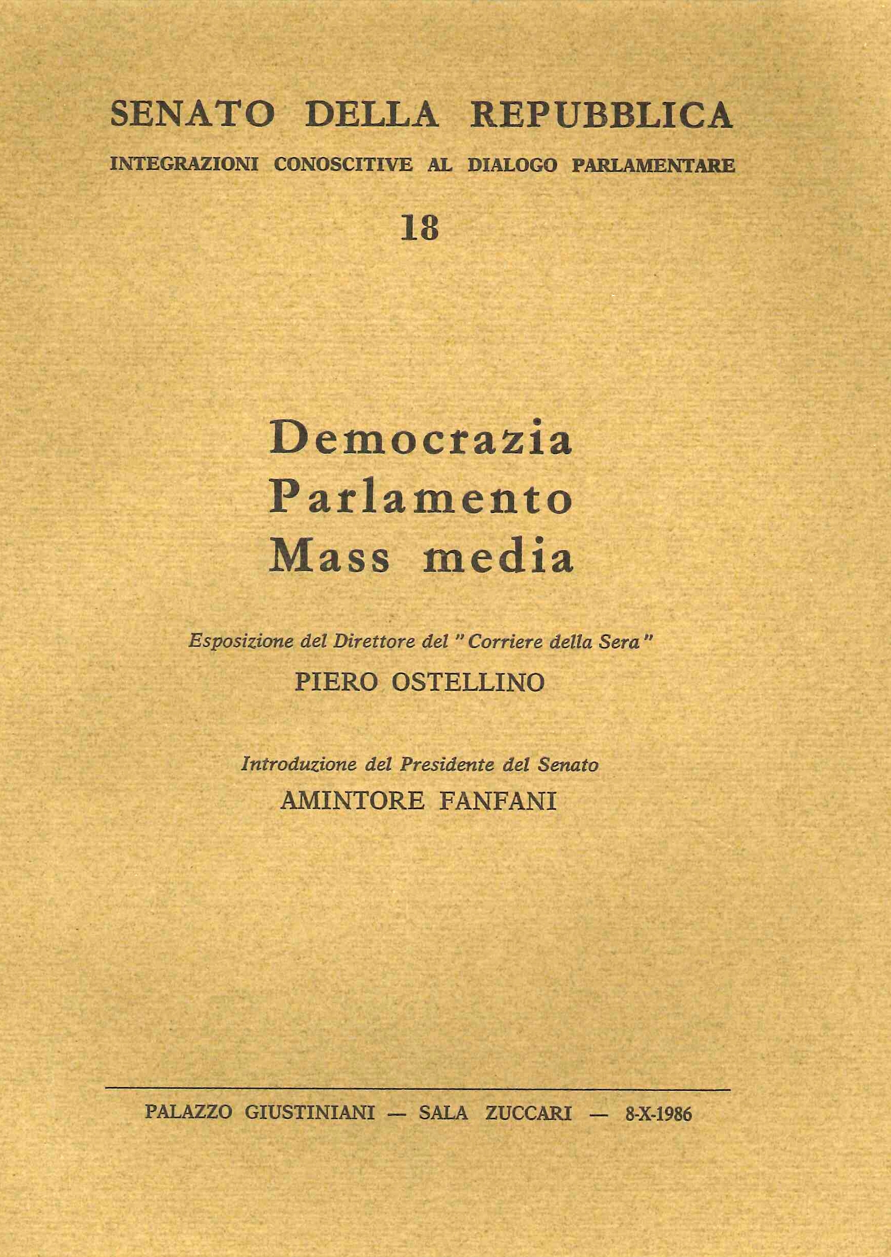 Democrazia, parlamento, mass media