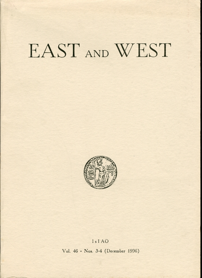 East and West. Vol. 46 - Nos. 3-4