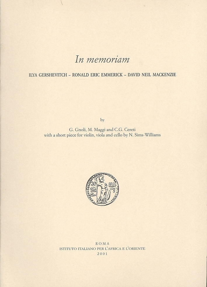 East and West. Vol. 51. n.3-4. In Memoriam