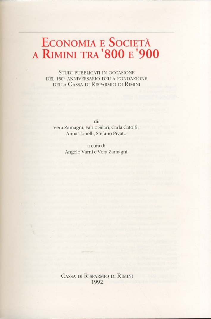 Economia e Società a Rimini tra '800 e '900