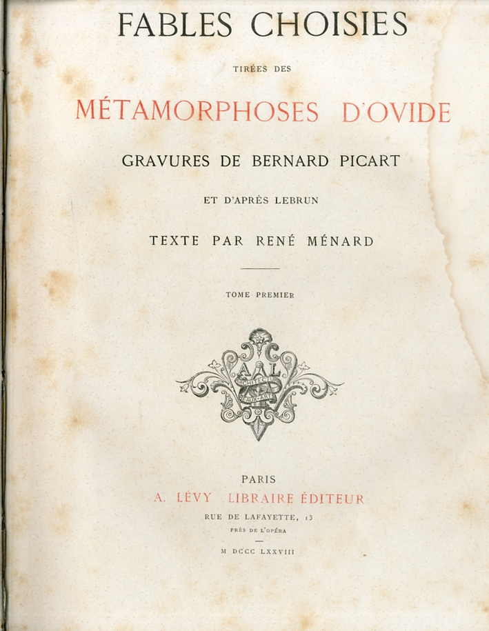 Fables Choisies Tirees des Metamorphoses d'Ovide